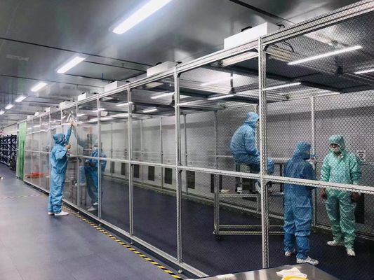 カスタム クリーンルーム 枠 304 ステンレス スチール,ISO 5 クラス コンプライアンス, 34 × FFU HEPA フィルタリング