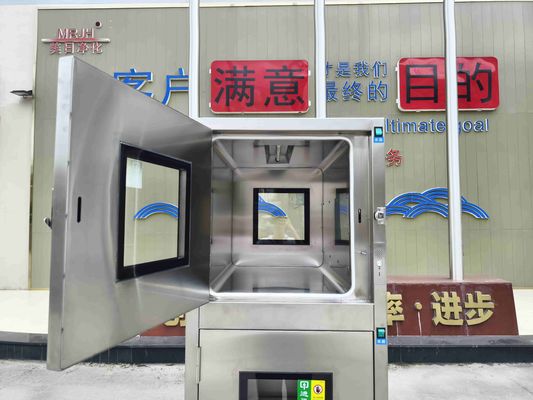 紫外線消毒と304ステンレス鋼の構造で3層機械的に相互接続されたパスボックス