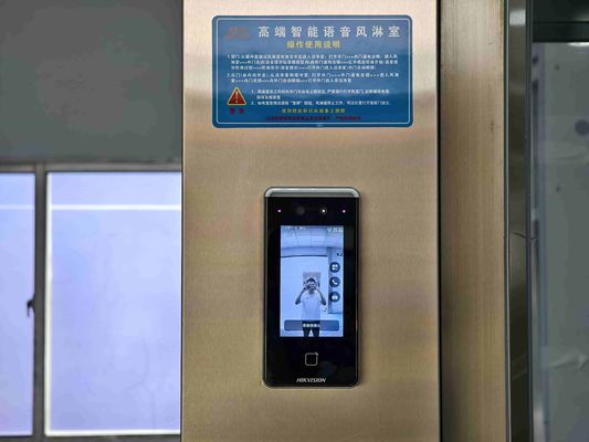 スマート スライドドアエアシャワー 顔認識とステンレス鋼構造 スタッフの消毒