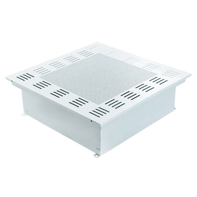 ISO 14644 認定の HEPA エアアウトレット、1000 CMH 気流、クリーンルーム用コールドプレート塗装仕上げ